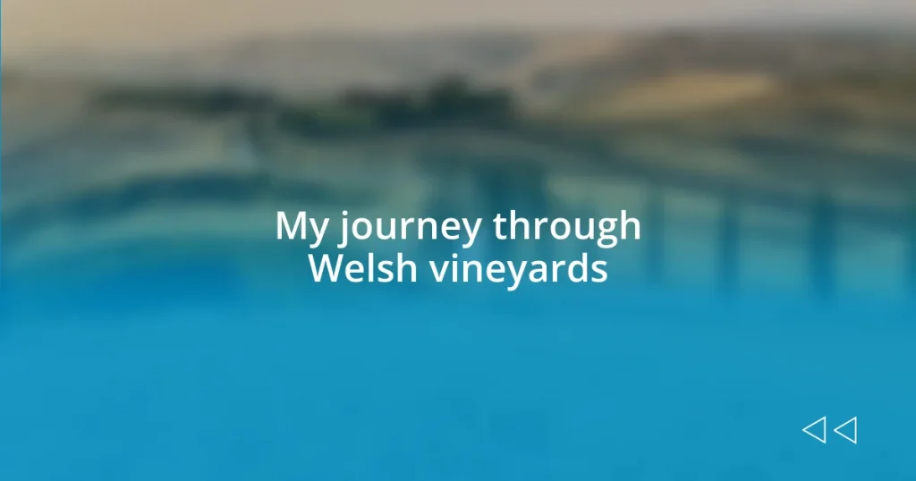 My journey through Welsh vineyards